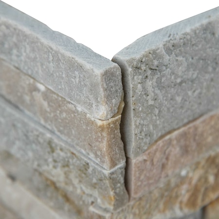 Msi Golden Honey Splitface Ledger Corner 6 In. X 18 In. Natural Quartzite Wall Tile, 6PK ZOR-PNL-0055